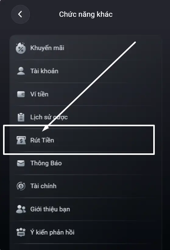 Rút tiền thưởng từ KGVNN